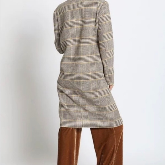 DOUBLE BREASTED PLAID COAT - Picture 2 of 8